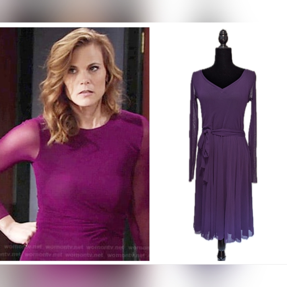 Italian Designer Fuzzi Sheer Sleeve Dress